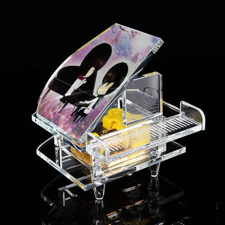 Custom Crystal Glass Piano Music Box Sky City Furnishings