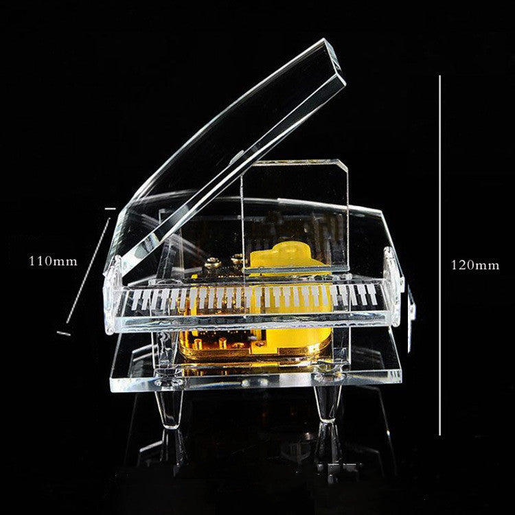 Custom Crystal Glass Piano Music Box Sky City Furnishings