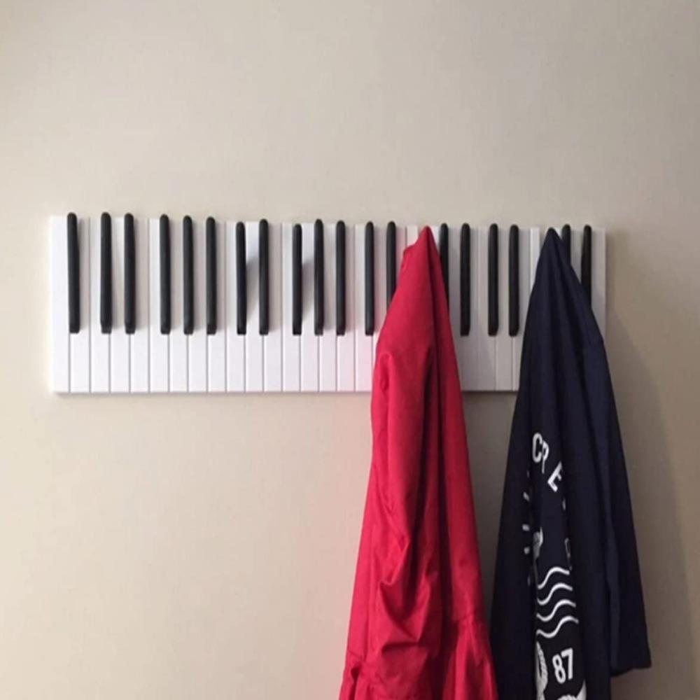 Wooden Piano Keyboard Shape Hook Hanger