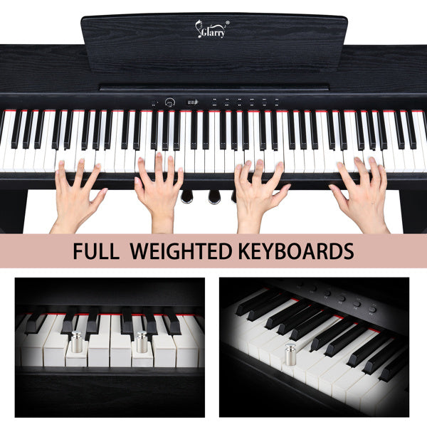 88 Key Standard Heavy Hammer Keyboard, Upright Black Electric Piano, AM Not Sold