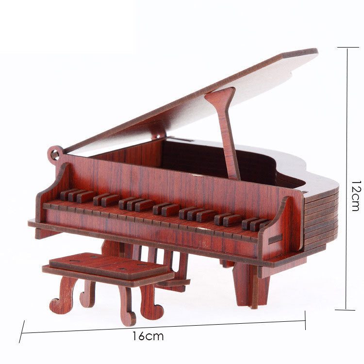Musical Instrument Piano Phonograph Drum Set 3D Stereo Puzzle Assembly Model